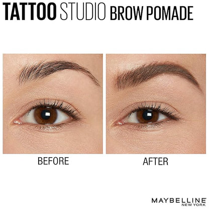 Maybelline TattooStudio Brow Pomade Long Lasting, Buildable, Eyebrow Makeup, Soft Brown, 1 Count