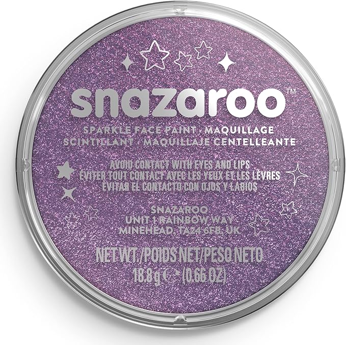 Snazaroo Sparkle Face and Body Paint, 18.8g (0.66-oz) Pot, Sparkle Lilac