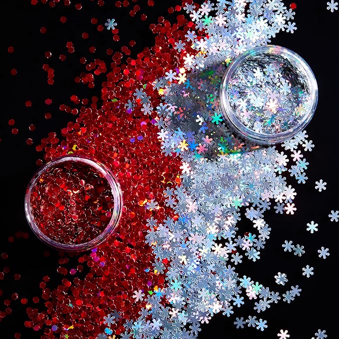 Makerflo Holographic Shape Glitter Variety Set Pack of 33, 1oz Each for DIY, Festival Decoration Crafts & Slime