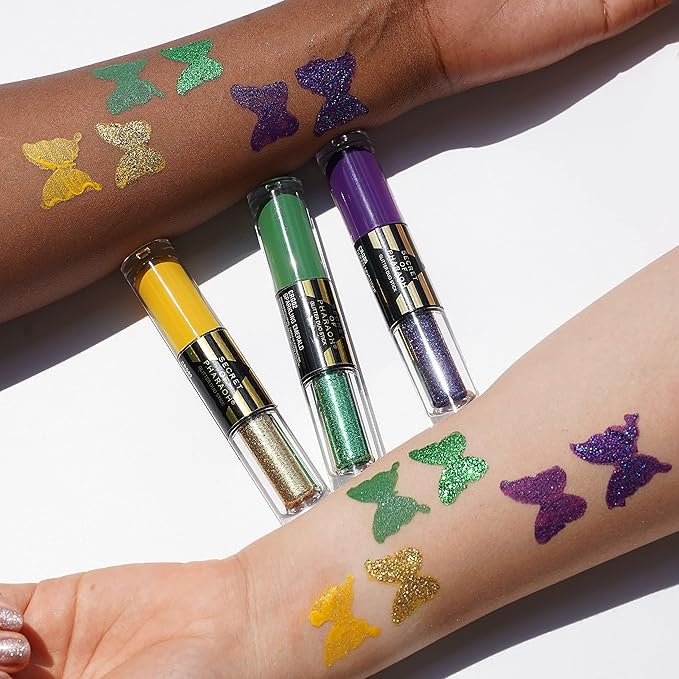 EBIN NEW YORK Secret of Phraoh Glitter Duo Stick 3pack - Sun Goddess, Sparkling Emerald, Queen Mystique