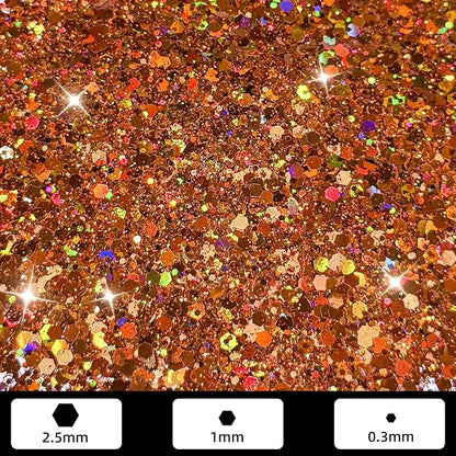 GlimmerLife Chunky Glitter 150G/5.29OZ Glitter, Holographic Craft Glitter for Resin, Mixed Chunky Fine Glitter for Nail, Face, Eye, Hair, Sequin Flake Bulk for Halloween Decorations