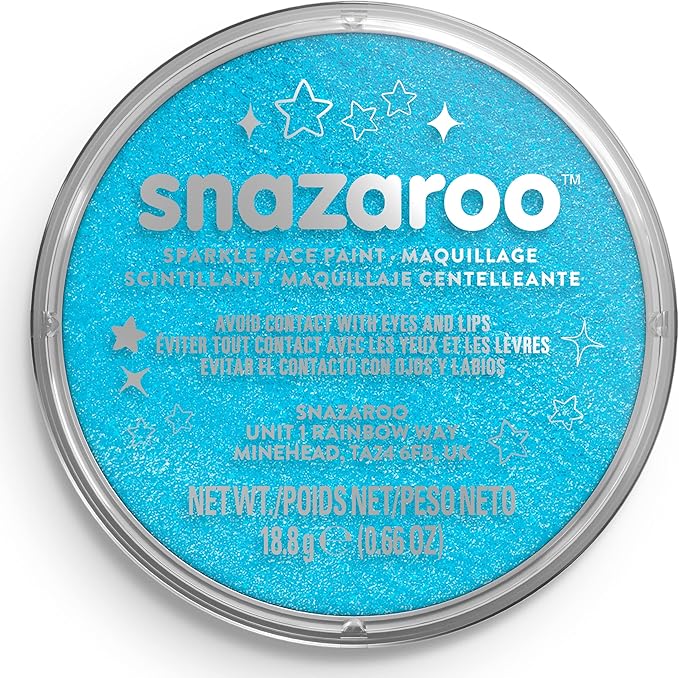 Snazaroo Sparkle Face and Body Paint, 18.8g (0.66-oz) Pot, Sparkle Turquoise