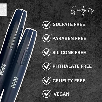 GOODY 2'S Lush Lashes 3D Fiber Mascara, Volumizing and Lengthening Formula for Fuller Looking Eyelashes, Smudge Resistant and Long Wear, Clump-Free Application