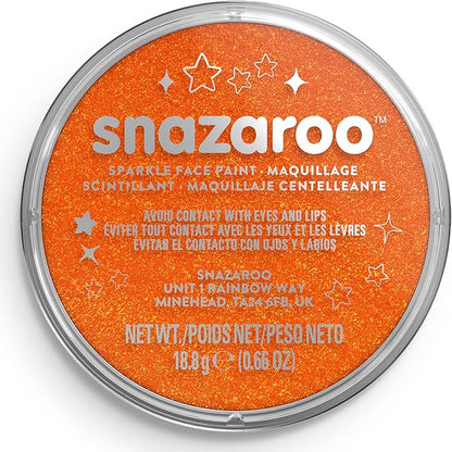 Snazaroo Sparkle Face and Body Paint, 18.8g (0.66-oz) Pot, Sparkle Orange