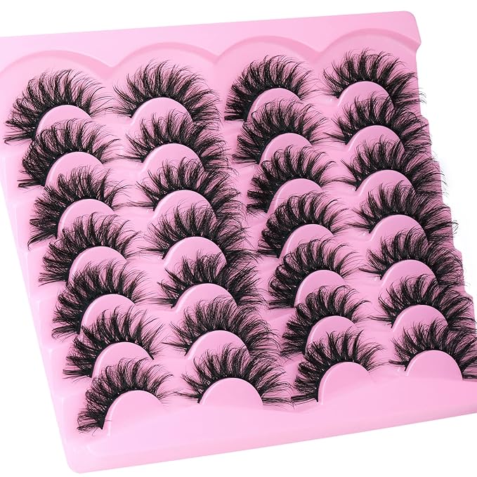 Fox Eye Lashes Natural False Eyelashes Mink Lashes Cat Eye Lashes 18mm Wispy Faux Mink Eyelashes Pack Strip Fake Eyelashes by TNFVLONEINS