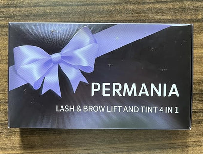 PERMANIA Lash Lift Kit, Salon Grade Supplies for Eyelash Lift and Brow Lamination Black Color 4 in 1 Fast Quick Curling & Coloring 10 ml Natural Result Hair Color Developers