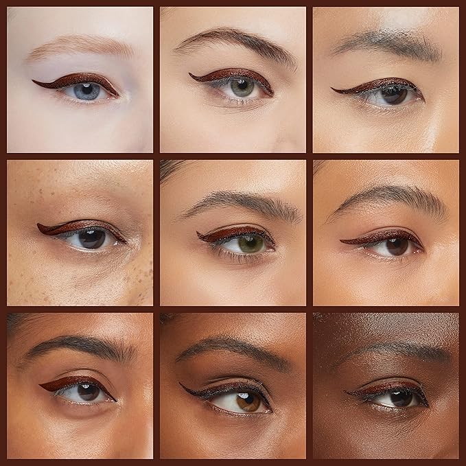 Almay Liquid Eyeliner, Waterproof, Fade-Proof Eye Makeup, Easy-to-Apply Liner Brush, 224 Brown Topaz, 0.08 Oz