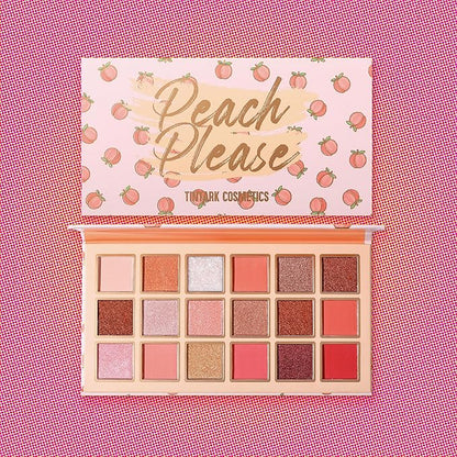 Peach Please 18 Colour Eyeshadow Palette for Beauty - Eyeshadow Cosmetics with Matte Metallic Sparkle Shimmer Pink & Highlighter Eye Makeup for Girls & Powder Eye Shadow Pallet